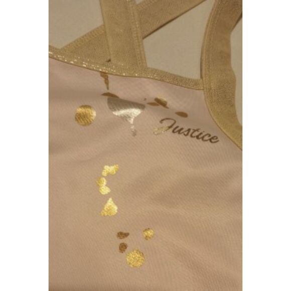Justice Girls Size XLarge (16/18) Pink & Gold Leotard - Picture 3 of 4